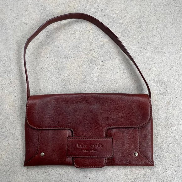 Kate Spade New York Leather Flap Baguette - Picture 1 of 10